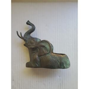Vintage Bronze Elephant Planter 7in X 7in X 3in Excellent Condition